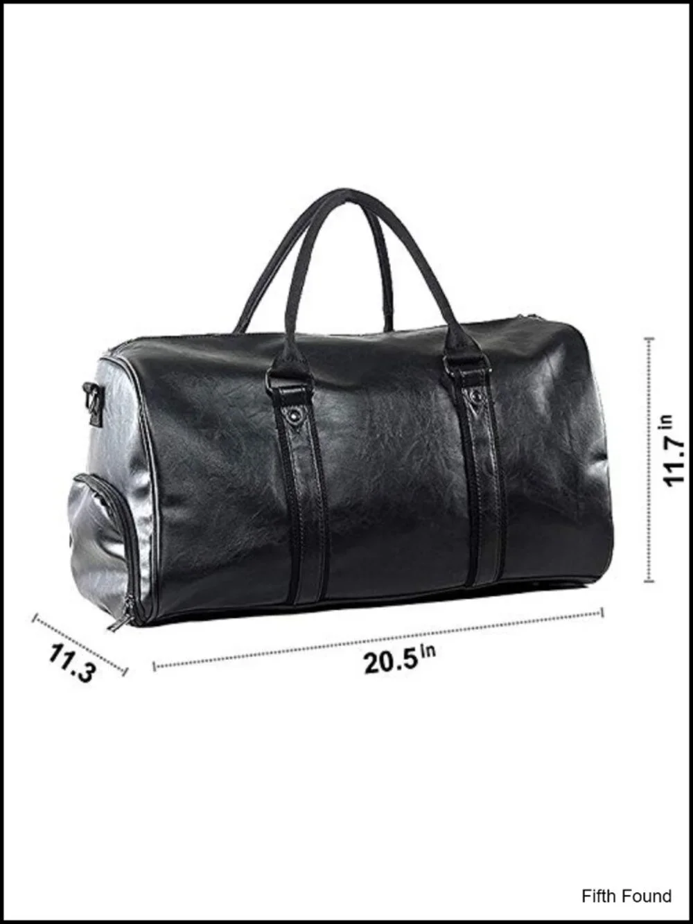 Leather Travel Duffel Bag with Shoe Pouch Waterproof Weekender